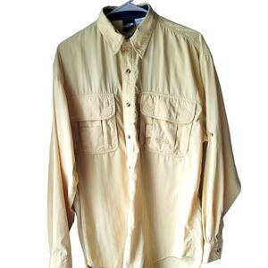 Mens North face Button Down Long Sleeve Yellow Sz M Shirt